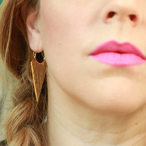 Shakti Silver Goddess Geometric Drop Earrings NWT NEW Rays Energy - Picture 5 of 6